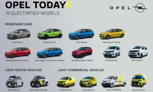 Wszystkie modele Opla: Corsa, Mokka, Astra, Grandland, Combo, Zafira, Rocks, Vivaro i Movano w wersjach elektrycznych i hybrydowych.