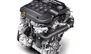 Nowoczesny silnik 2.0 TDI z turbosprężarką, gotowy do montażu w samochodzie.
