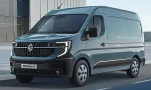 Nowy Renault Master w kolorze morskim, z nowoczesnym grillem i światłami LED. Poznaj jego imponujące renault master wymiary.