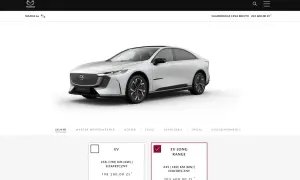 Nowa Mazda 6e w wersji EV Long Range, elektryczna, z mocą 245 KM, cena 203 600 zł.