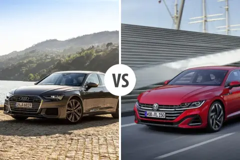 Porównanie Audi A6 i Volkswagena Arteona. Elegancki sedan Audi A6 kontra sportowy Arteon.