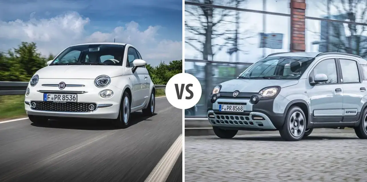 Biały Fiat 500 kontra szary Fiat Panda Cross. Który fiat mini wybierzesz?